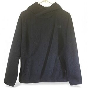 The North Face Womens Fleece Pullover Hoodie Black Size L Shawl Collar